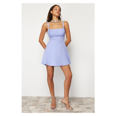 Trendyol Light Blue Dress Waist Opening/Skater Woven Evening Dress Evening Gown