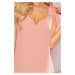 ROSITA - Dámske šaty v púdrovo ružovej farbe s mašľami na ramenách a volánom 306-3