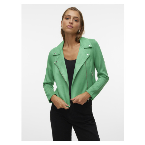 Zelená dámska bunda v semišovej úprave Vero Moda Jose