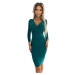 Fitted dress with a clutch neckline and long sleeves Numoco