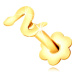 Zlatý 375 piercing - lesklý hadík a pravidelný okrúhly kvietok