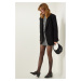 Happiness İstanbul Women's Black Premium Suede Blazer Jacket