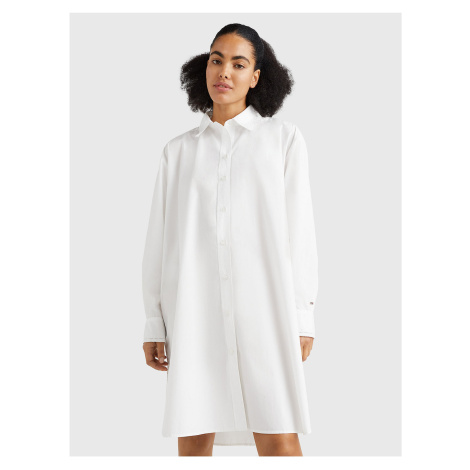 Biele dámske oversize košeľové šaty Tommy Hilfiger
