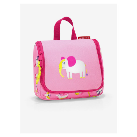 Ružová dievčenská kozmetická taška s motívom slona Reisenthel Toiletbag S Kids Abc friends pink