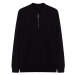 Trendyol Black Slim Fit Crew Neck Textured Knitwear Sweater