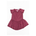 Šaty dievčenské s krátkym rukávom, riasená sukňa, Minoti, ROSEWOOD 6, červená - | 3/4let