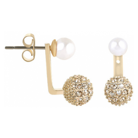 Karl Lagerfeld Dvojité náušnice s perličkami a kryštály