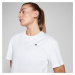 Dámske hranaté skrátené tričko MP Basics s krátkymi rukávmi – biele