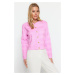 Trendyol Pink Crew Neck Jacket Look Knitwear Cardigan