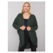 Women's knitted cape of dark green color