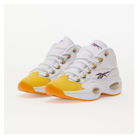 Reebok Question Mid White/ Yellow Thread/ Ultra Violet