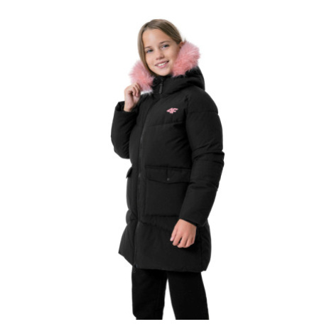 Dievčenská bunda 4F JUNIOR GIRLS JACKET JKUDP004-20S-DEEP BLACK