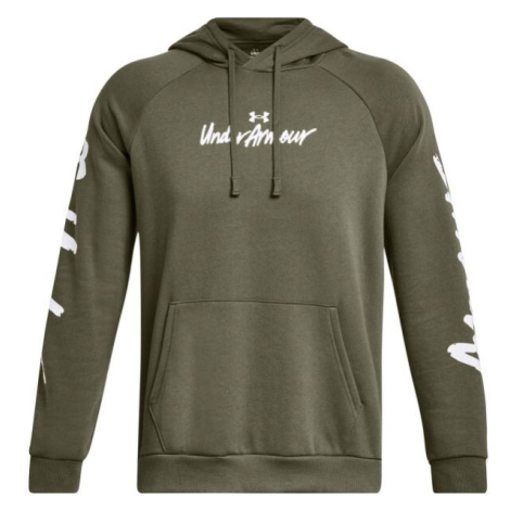 Under Armour RIVAL FLEECE GRAPHIC Pánska mikina, khaki, veľkosť