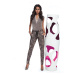 Bas Bleu Women's trousers NAYA in snake print with a tie at the waist