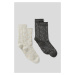 Ponožky Karl Lagerfeld K/Aop Monogram Lurex Socks 2 P Black/White