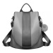 Konofactory Sivý kožený ruksak s príveskom 2v1 „Famous“ 11L