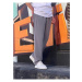 63521 Dewberry Elastic Waist Mens Baggy Pants-GREY