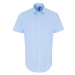 Premier Workwear Pánska bavlnená košeľa s krátkym rukávom PR246 Pale Blue -ca. Pantone 2717C