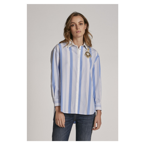 Košeľa La Martina Woman Shirt L/S Striped Poplin Biela
