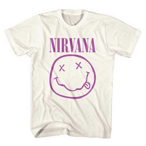 Nirvana tričko Purple Smiley Natural