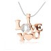 Strieborný náhrdelník 925 - lesklý nápis "I LOVE YOU" medenej farby