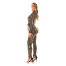 Sexy Party wrap look longsleeve jumpsuit blacksilver