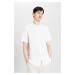 DEFACTO Regular Fit Mandarin Collar Cotton Basic Plain Short Sleeve Shirt