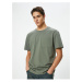 Koton Oversize T-Shirt Pocket Detailed Crew Neck Short Sleeve Cotton