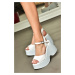 Fox Shoes Women's White Wedge Heels Shoes