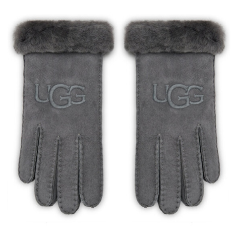 Ugg Dámske rukavice W Sheepskin Embroider Glove 20931 Sivá