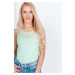 Women's tank top with lace on the décolleté - khaki