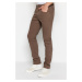 Trendyol Comfortable Brown Men's Regular Fit Gabardine Trousers, which 360 Degree Stretches in A