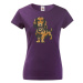 Dámské tričko pre milovníkov psov s potlačou kresleného jazvečíka