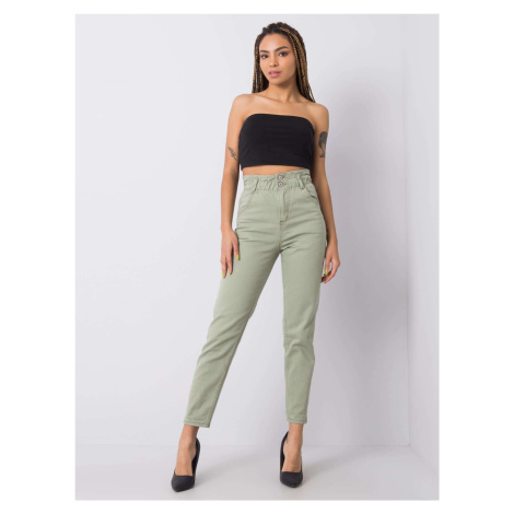 Jeans trousers-336-SP-2156.33P-pistachio Rue Paris