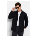 Trendyol Black Regular Parachute Pocket Cashmere Winter Textured Jacket Shirt