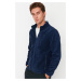 Trendyol Indigo Regular/Normal Cut Zippered Warm Thick Anti-pilling Fleece Sweatshirt