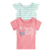 lupilu® Dievčenské tričko pre bábätká BIO, 2 kusy (biela/pruhy/ružová)