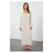 Trendyol Beige Laced Viscose Woven Nightgown