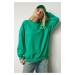 Happiness İstanbul Women's Green Raised Oversize Sweatshirt