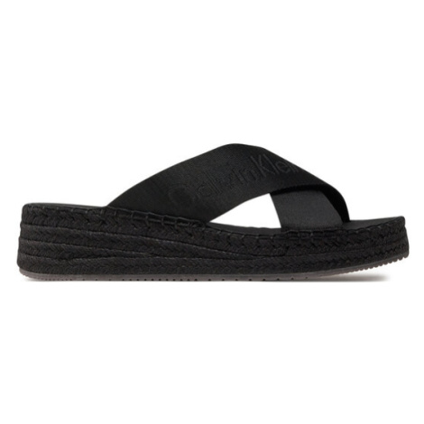 Calvin Klein Jeans Espadrilky Sporty Wedge Rope Sandal Mr YW0YW01364 Čierna