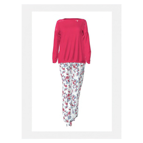 Elegantné dámske pyžamo s kvetinovým vzorom 11918 - Vamp - smajlíci