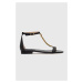 Kožené sandále Lauren Ralph Lauren 802891389005 dámske, čierna farba, 802891389005