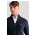 KARDIGÁN GANT TEXTURED COTTON FULL ZIP CARDIGAN EVENING BLUE