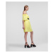 Šaty Karl Lagerfeld Linen Blend Dress W/Belt Žltá