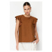 Trendyol Brown Lace Woven Blouse