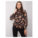 Black and camel floral blouse by Damik