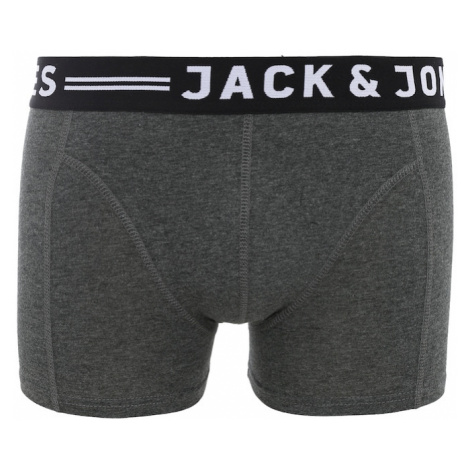 JACK & JONES Boxerky 'Sense'  tmavosivá / čierna / biela