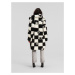 Karl Lagerfeld Zimný kabát 'Check'  čierna / biela