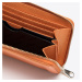 Dámska kožená peňaženka s ozdobným okrajom, veľká, oranžová 14-1-936-6