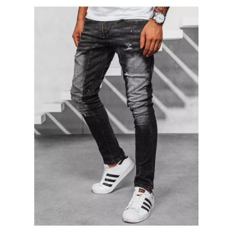 Čierne pánske džínsy s odreninami DStreet